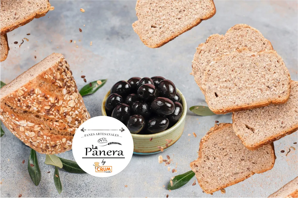 Pan de Molde (con ACEITUNAS) Integral Masa Madre "La Panera" (950grs aprox.)